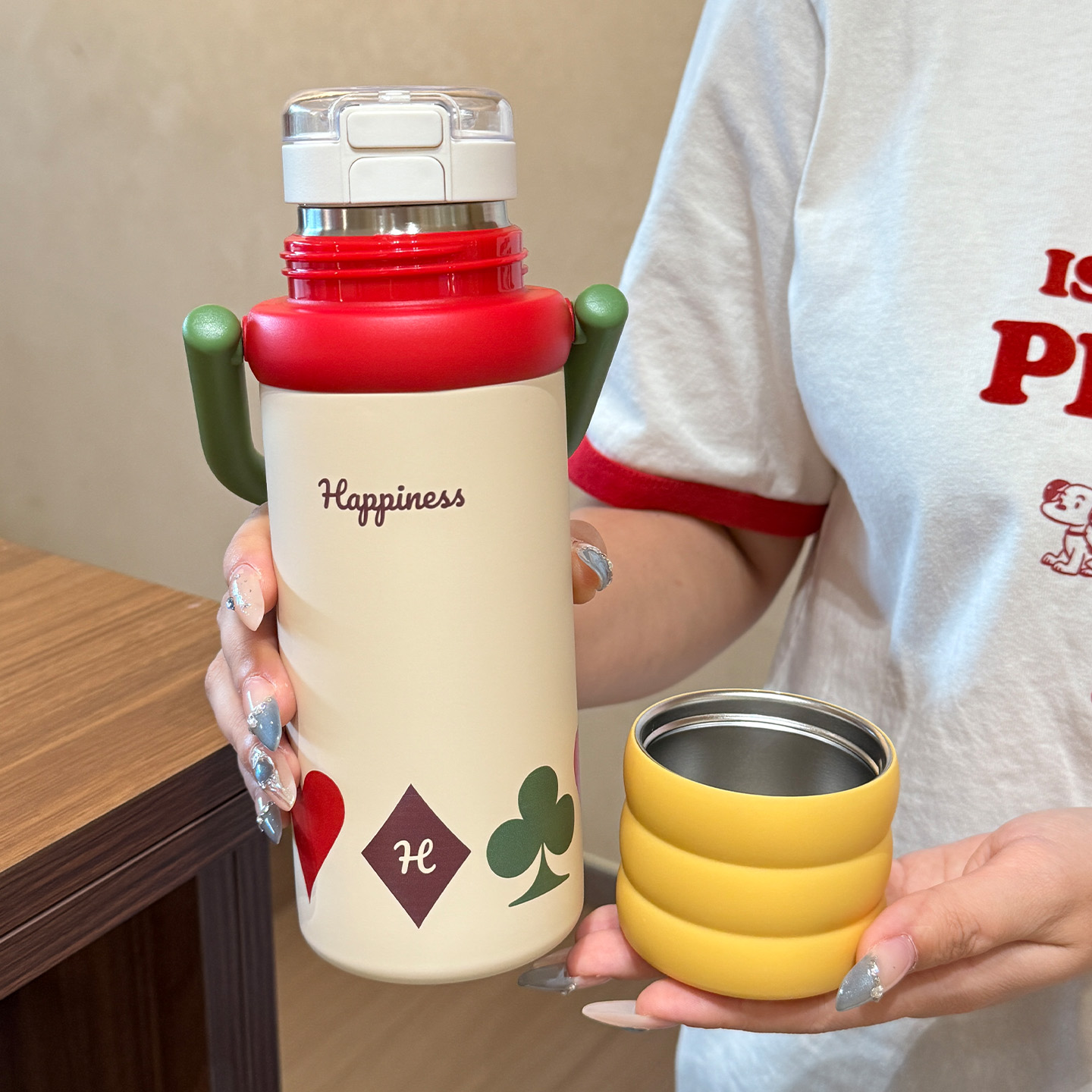 一杯三饮保温杯手提水壶高颜值