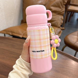 316保温杯女生高颜值初中生带杯盖可爱杯子办公室带茶隔泡茶水杯