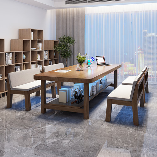 双层书桌实木大板长条桌