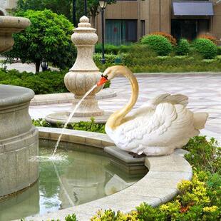 户外喷泉装饰玻璃钢吐水大型工艺品新加坡鱼尾狮摆件园林景观雕塑