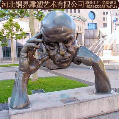 铸铜人物雕塑创意思想人思考者深思现代艺术铜雕公园广场景观雕塑