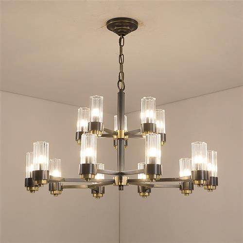 后现代全铜客厅吊灯轻奢大气创意皇冠美式别墅复式楼梯大吊灯灯具