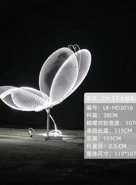 不锈钢镂空蝴蝶雕塑户外公园林草坪铁艺发光仿真镜面景观摆件装饰