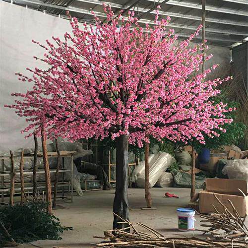 新年仿真桃花树大型仿真植物假桃树人造许愿树场地布置道具装饰树