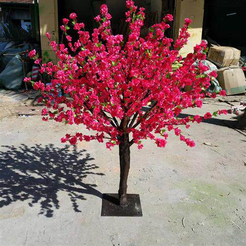 仿真桃花树樱花树人造假桃树枝景点假树观赏庭院仿真植物树假桃树