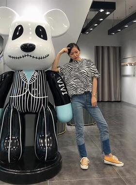 暴力熊积木熊公仔网红店门口酒吧装饰落地大摆件玻璃钢雕塑定制