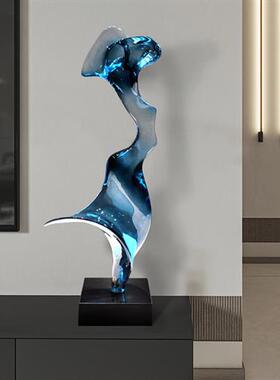 家居客厅玄关落地抽象摆件透明树脂雕塑酒店别墅楼梯间装饰艺术品