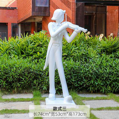 玻璃钢音乐人物摆件户外人物雕塑园林景观音乐元素抽象装饰品美陈