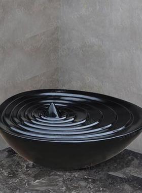 创意玻璃钢水滴摆件酒店大堂山泉水景雕塑售楼部玄关流水喷泉生财