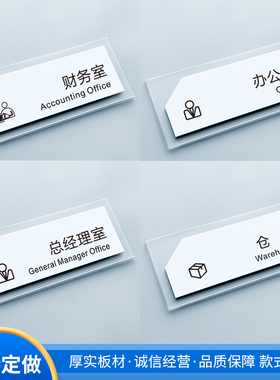 办公室门牌标识牌定制订制公司部门高档总经理董事长会议室财务仓库牌子综合亚克力创意高级高端贴纸科室牌
