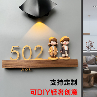 新年新款门牌定制订制门牌号码牌家用亚克力入户发光住宅寝室感应灯酒店带灯数字定做门牌号高级感轻奢创意牌