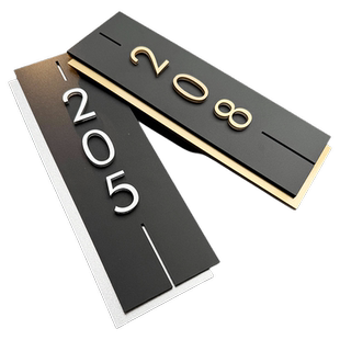 门牌号高级感轻奢创意入户门口家用别墅住宅带灯定制发光室外酒店房号自粘亚克力公司标识牌装饰包厢家庭订制