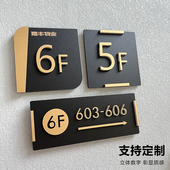 亚克力指引牌酒店宾馆工厂数字贴贴纸贴定制 牌 楼层标识牌索引牌 电梯楼层牌指示牌号码