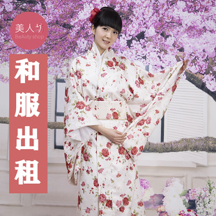 女士浴衣制服印花便装 和服酒吧女cosplay正装 日式 租赁 出租