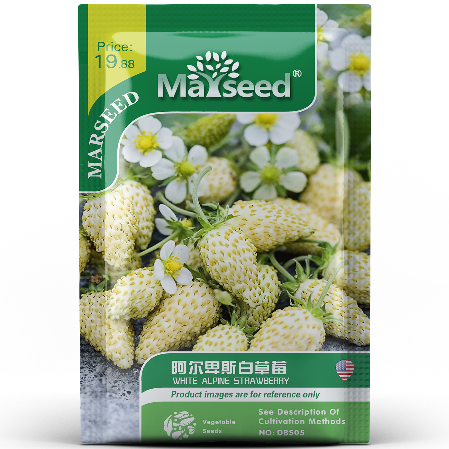 【新品推荐】网红阿尔卑斯白色高山草莓种子香甜阳台盆栽高产籽孑