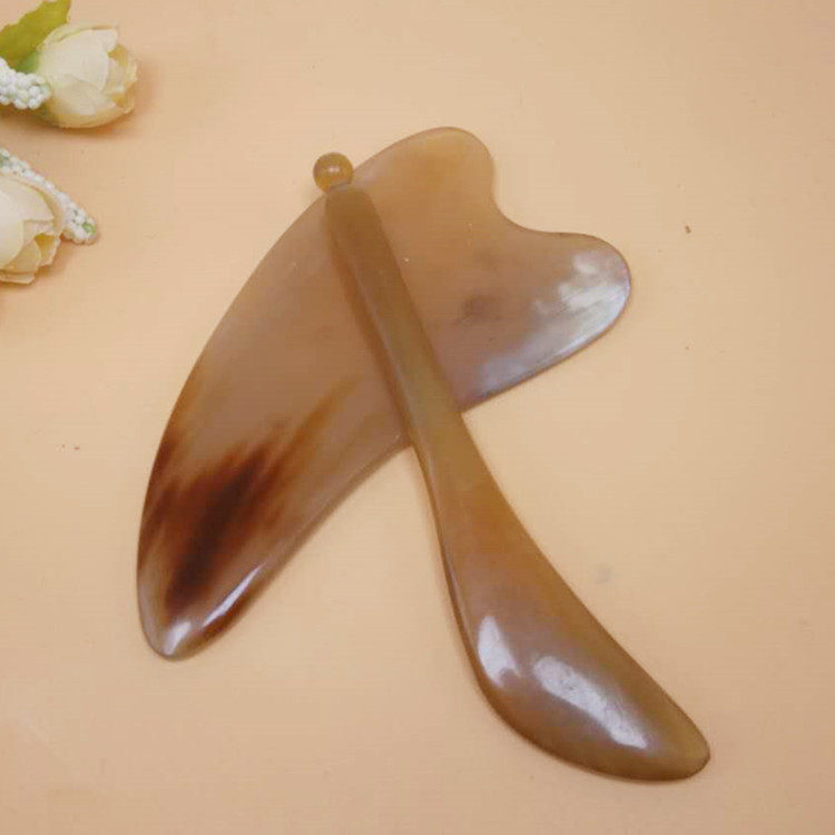 牛角水晶板刮痧棒透明女脸部刮脸神器面部全身通用排毒美容拨筋棒