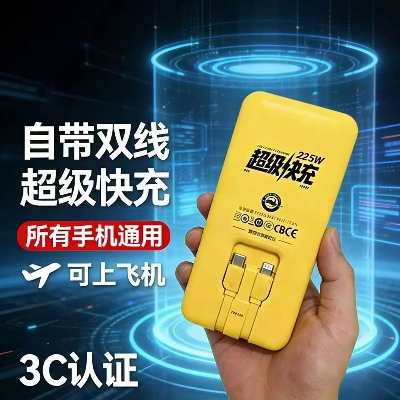 薄新款美团超级快充充电宝3C认证可上飞机带双数据线头苹果18通用