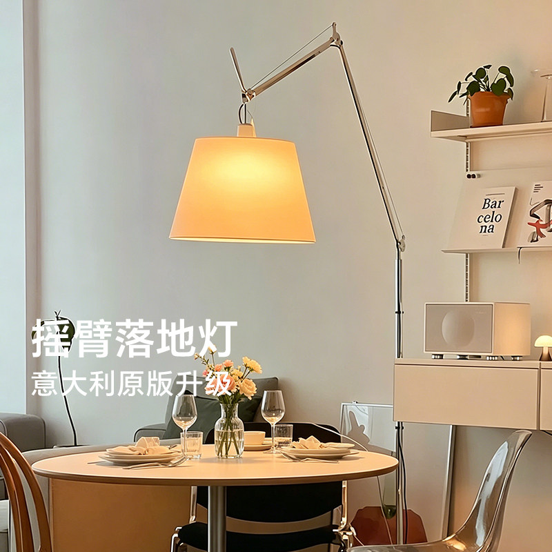 意大利Tolomeo摇臂落地灯客厅沙发旁中古氛围灯原版工业风钓鱼灯