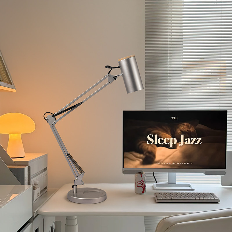 护眼台灯摇臂折叠落地灯LED调光调色客厅卧室书房办公护眼学习灯