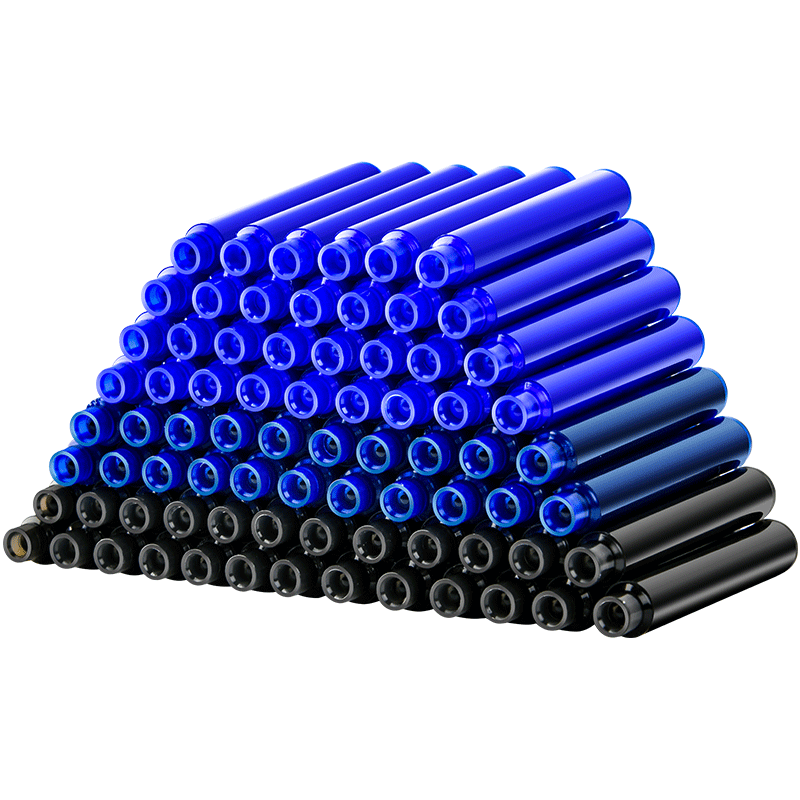 热敏可擦墨蓝墨囊热可擦钢笔换囊式墨水晶蓝/蓝黑色小学生专用练字3.4mm口径可替换通用墨囊100支磨摩力擦