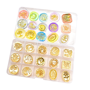 火漆印章章头火星蜡邮戳小蜡烛黄铜熔炉火气套装果冻蜡火机火鸡蜡印火器女孩便宜收纳盒果冻蜡捏捏乐新手玩具