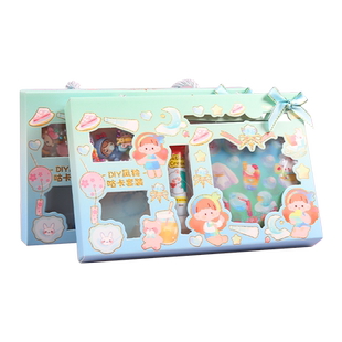 奶油胶咕卡套装风铃咕卡吊坠小圆盘贴纸diy咕卡盘可爱手帐咕卡便宜随心配链子咕咔盘套装咕盘卡女生的玩具