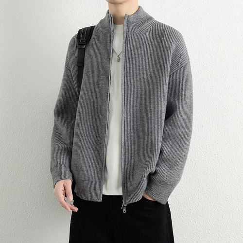 MPstudios原创男装whichone宋松物空双拉链毛衣情侣上衣开衫外套