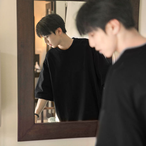 19 STUDIO亿万少年白糖玫瑰GOODBAI220克宽松纯棉短袖T恤