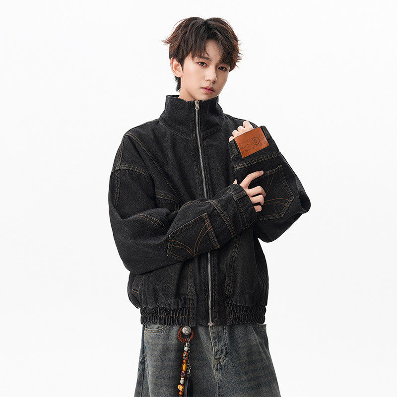 MPstudios原创男装吕小虎zakkamade净化眼球水洗复古牛仔夹克外套