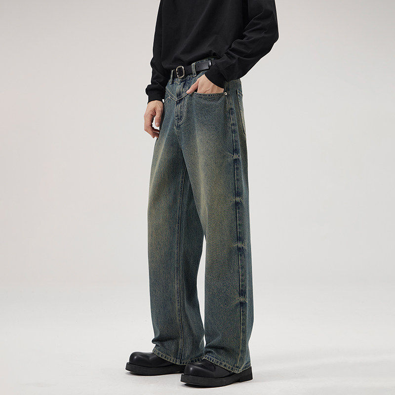 NO LOGO OFFICAL马切达工作室吕小虎SHIJOIN时有宽松直筒牛仔裤