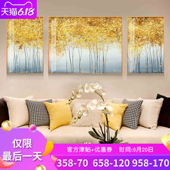 Trang trí sơn phòng khách bầu không khí ánh sáng của sứ pha lê sang trọng vẽ những bức tranh nghệ thuật trừu tượng sofa bối cảnh bộ ba tối giản hiện đại