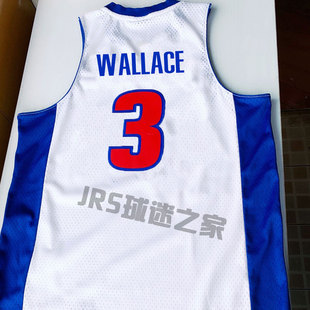 五虎活塞原创设计定制纪念本华莱士3号大本球衣刺绣篮球服DIY背心