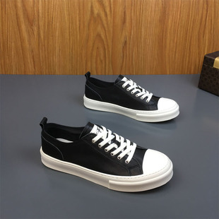 小白鞋男真皮2025新款男鞋青春潮流休闲鞋低帮软底板鞋纯色鞋子男