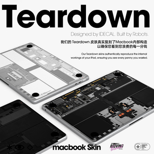 原色工场适用于25款 air13.6寸pro14拆机图磨砂外壳贴膜M2M3M4电脑机身保护贴膜创意贴纸不留胶炫彩贴 macbook