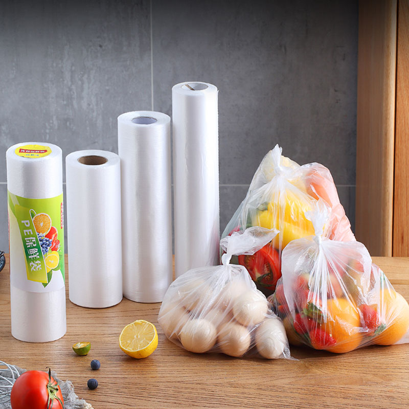 保鲜袋食品袋冰箱加厚家用密封蔬菜冷藏收纳纹路食品级平口手撕袋