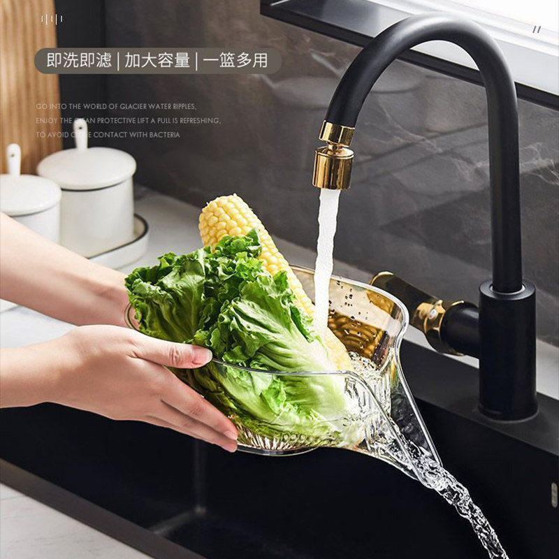 多功能沥水篮新款厨房洗水果洗菜盆干 干湿分离高颜值轻奢食品级,餐饮具,果盆/果盘/果篮,淘宝优惠券,粉丝福利购,淘宝优惠卷