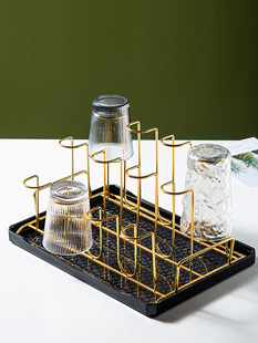 玻璃杯挂架家用杯架客厅杯子倒扣收纳茶杯架子不锈钢置物架神器