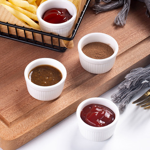 陶瓷酱料杯牛排牛扒酱料杯酱料碟番茄酱碟子不锈钢小菜碟商用家用