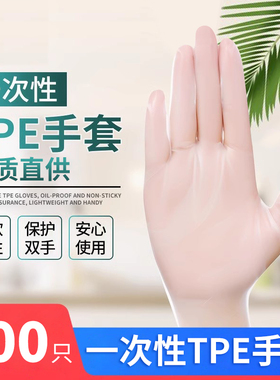 家用清洁一次性TPE弹性加厚手套200只多用途厨房清洁手套