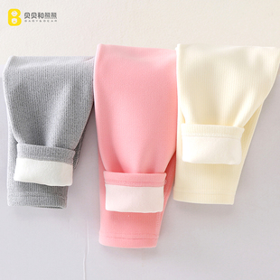 宝宝加绒裤子女童打底裤秋冬款德绒儿童保暖裤内穿男童加厚秋裤