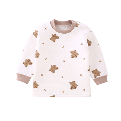 宝宝保暖上衣加厚夹棉秋衣