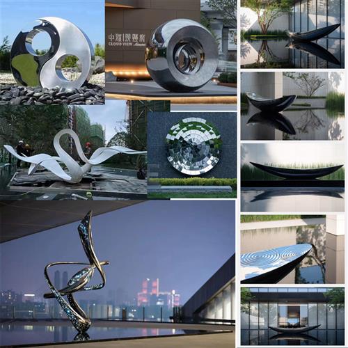 大型不锈钢雕塑定制镜面拉丝面校园广场售楼处圆环镂空球创意摆件