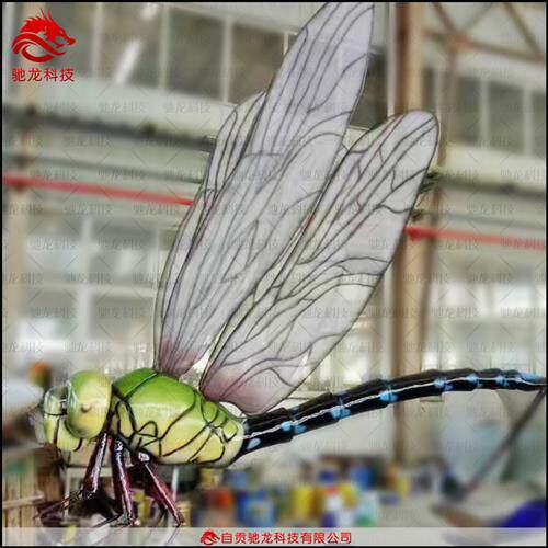 大型仿真蜻蜓雕塑仿生动态昆虫机模装置定制会动感应模型动雕