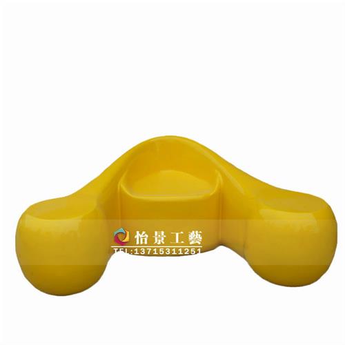 玻璃钢三角形休闲椅彩绘休闲椅玻璃钢休闲座椅雕塑