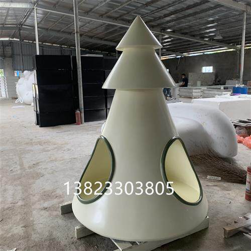 大型玻璃钢镂空树屋房子雕塑定制儿童蘑菇屋书架蛋壳滑梯卡通摆件