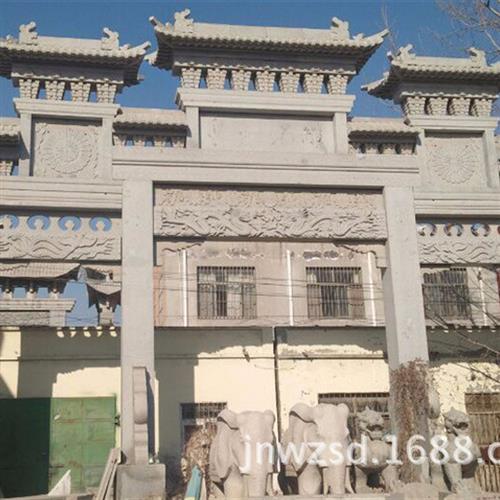 石刻公墓大门多少钱农村建设石头大门哪里卖景区石雕大门样式图