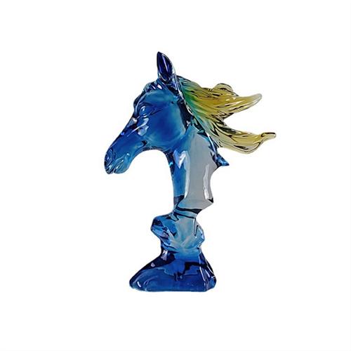 抽象马头雕塑摆件透明树脂雕塑艺术品水晶雕塑家居饰品酒店装饰品