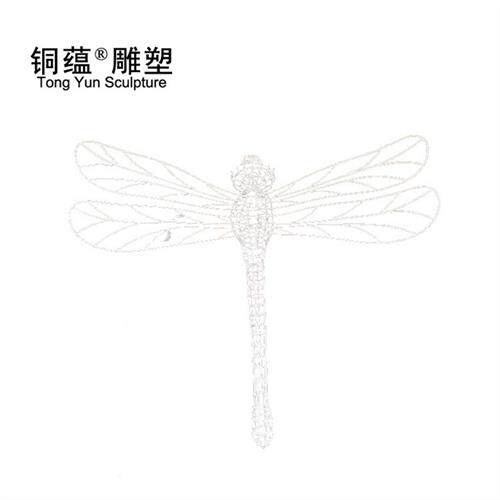 户外园林景观不锈钢铁艺金属丝镂空昆虫蜻蜓雕塑摆件镂空昆虫雕塑