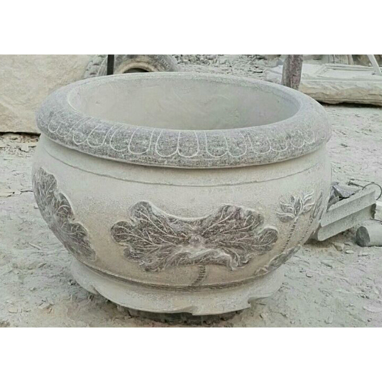 别墅装饰石头金鱼缸图庭院摆放石头门海价格进门口石雕门海缸厂