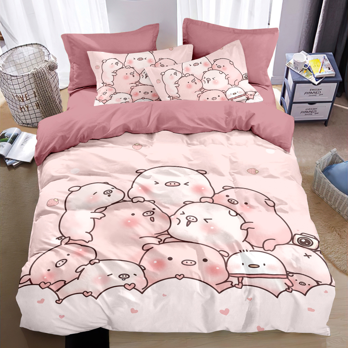 2026粉红猪猪全棉纯棉四